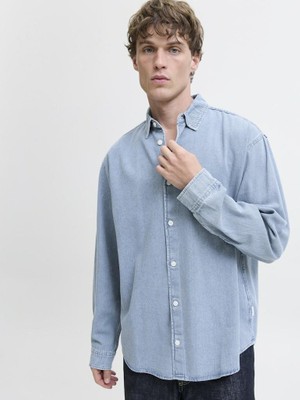 Jack Jones Norrebro Denim Loose Fit Erkek Jean Gömlek 12282775