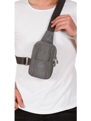 Keten Telefon Bölmeli Bel ve Çapraz Omuz Çanta Göğüs Seyahet Günlük Bodybag