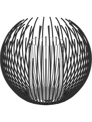 Eglo 422771 "venezuela" 20,7 cm Yüksekliğinde 23,7 cm Çapında Siyah Şeffaf Dekoratif Mumluk