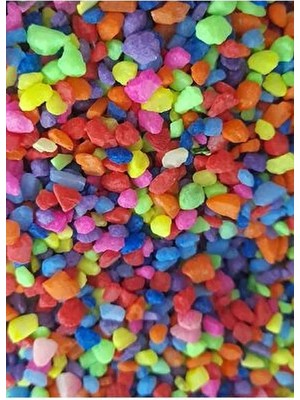 Renkli Akvaryum Taşı 2kg - Canlı ve Doğal Görünümlü Akvaryum Dekoru