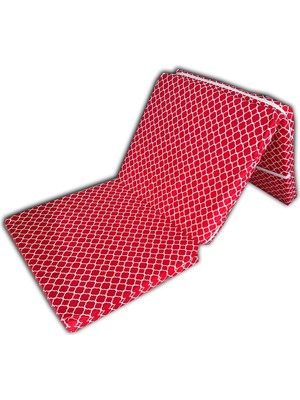 Katlanır Süngerli Minder Minder Fermuarlı (70X180X6CM)-KIRMIZI Çatı