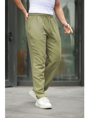 Keten Bağcıklı Jogger Pantolon