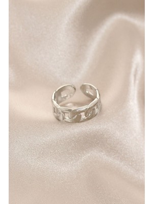 Yeni Sezon Gümüş Renk Zincir Yüzük