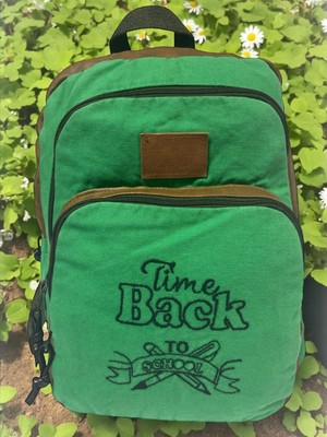 Old Cotton Cargo Old Cotton Kaliteli Siyah Vintage Salaş Baskılı Disayn Günlük Gezi Okul Sırt Çantası Revilla Bag 28X38CM