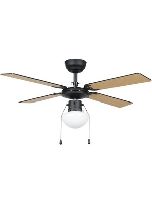 Eglo 31352 "fortaleza" 106,6 cm Çapında Çelik Tavan Vantilatörü Çekme Ipli Ac Motor