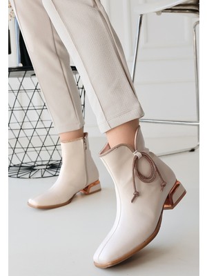 Melina Bej Cilt Topuklu Bot - Lisinya