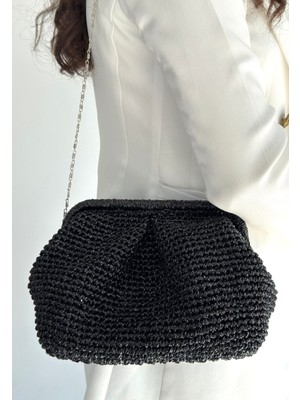 Froy Siyah Parlak Örgü Çanta - Lisinya