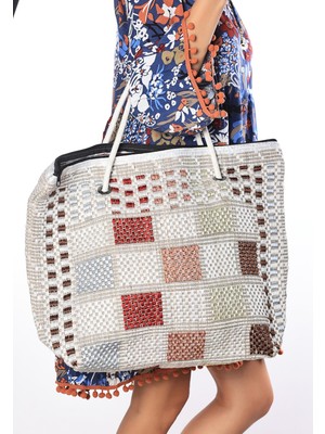 Ajda Renkli Plaj Çantası - Lisinya