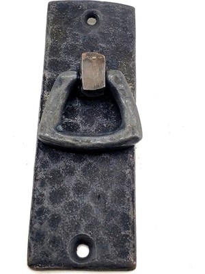 Antika Tarz Dekoratif Pirinç Dik Dövme Mobilya Kulbu - 90X31 Mm, Oksit - Lisinya