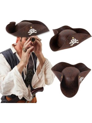 Kaptan Jack Korsan Şapkası Vinleks Deri Denizci Korsan Şapkası - Lisinya