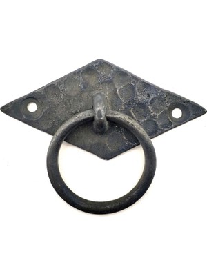 Antika Tarz Dekoratif Pirinç Yan Baklava Kapı Kulbu - 41X82 Mm, Oksit ( Lisinya )