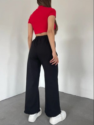 Paçası Püsküllü Palazzo Pantolon