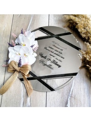 Ahşap ve Pleksili Kapı Süsü Duvar Süsü, Duvar Dekoru Gümüş 28 cm