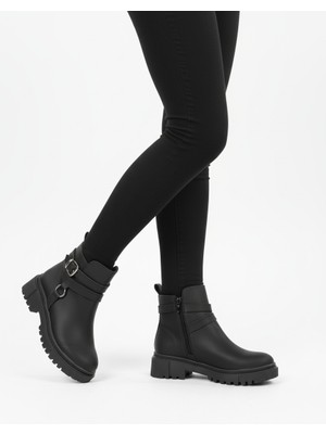 Kadın Tokalı Kışlık Fermuarlı  Bot