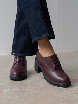 Svor Bordo Hakiki Deri Kadın Makosen