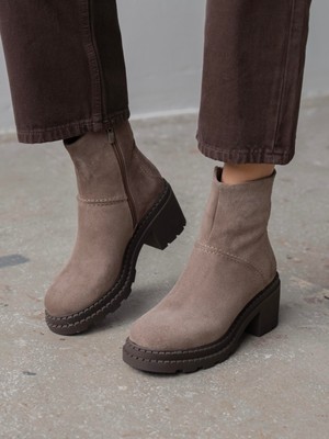 Ece'nin Butiği Muno Vizon Süet Hakiki Deri Kadın Bot