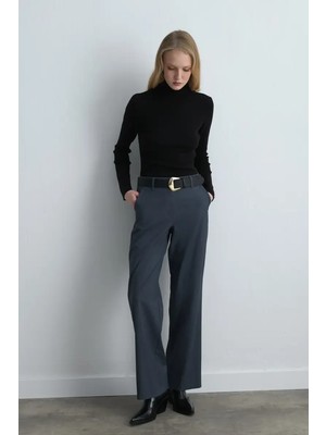 Gusto Düz Paça Kumaş Pantolon - Lacivert