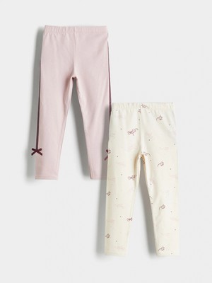 Lcw Kids Pembe Beli Lastikli Kız Çocuk Tayt 2'li