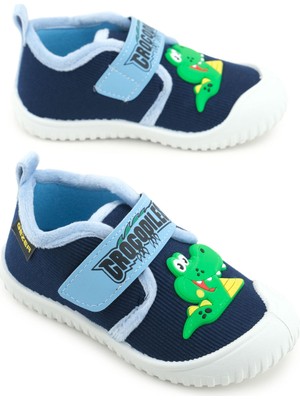 Gezer Erkek Çocuk Kışlık Tek Cırt Cırtlı Ayarlanabilir Rahat Taban Ev, Bahçe, Okul, Kreş Panduf Ayakkabı