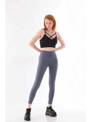 Kadın Yüksek Bel Rahat Şardonlu Kışlık Fitilli Korseli Tayt