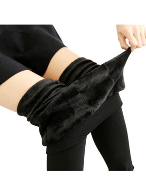 Bonbonetti Chocolate Baby&Kids Kışlık Termal Peluş Tayt Içlik Kadın İçin Sıcak Tutan Siyah XL - 2XL Konforlu Kullanım