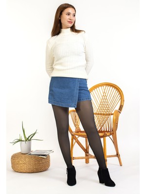 Kadın Peluş Kışlık Termal Tayt Külotlu Çorap Yüksek Bel Toparlayıcı Içlik Ten Görünümlü