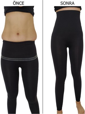 Siyah Yüksek Bel Korse Tayt Toparlayıcı Korse