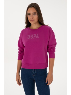 U.S. Polo Assn. Kadın Fuşya Bisiklet Yaka Basic Sweatshirt 50307752-VR023