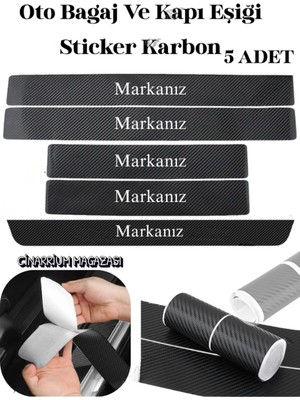 Çınarrium Opel Senator Bağaj ve Kapı Eşiği Karbon 5li Sticker Yerli Üretim (Set)