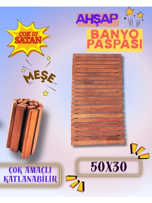Ahşap Banyo Paspasları Meşe (Çok Amaçlı Kullanım)