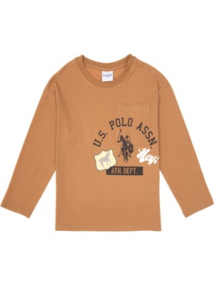 U.S. Polo Assn. Erkek Çocuk Camel Bisiklet Yaka Süprem Sweatshirt 50316489-VR015
