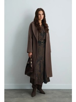 Gusto Klasik Yün Manto - Vizon