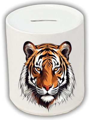 Modern Kaplan Baskılı Kumbara - Seramik Para Biriktirme Kumbarası