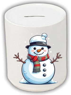 Sevimli Kardan Adam Baskılı Kumbara - Para Biriktirme Kumbarası