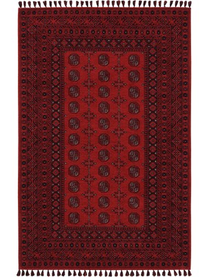 Cool Halı Atlas 04 Kırmızı Mutfak Halısı Yıkanabilir Halı Kaymaz Taban Yolluk Afgan Halısı Salon Halısı