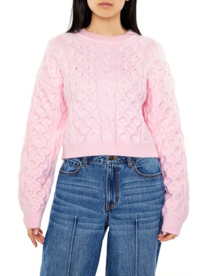 F21 Bal Peteği Örgü Desenli Kazak