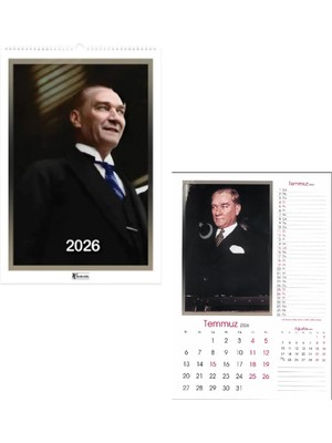 2026 Duvar Takvimi Spiralli 12 Yaprak 31X43CM
