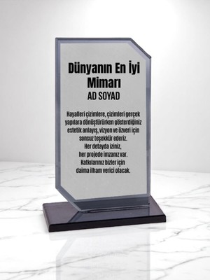 Plaket Isme Özel Mimara Ödül Başarı Hediyesi