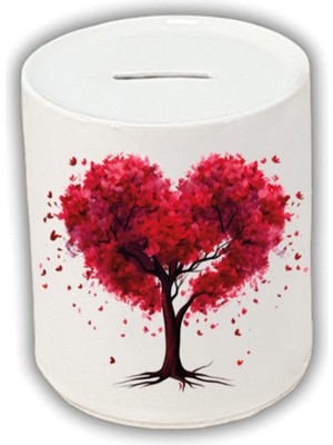 Kalpli Ağaç Baskılı Kumbara - Para Biriktirme Kumbarası