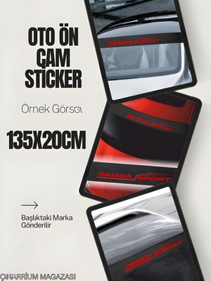 Çınarrium Opel Senator Oto Ön Cam Kaliteli Sticker Yerli Üretim 135X20 Karbon