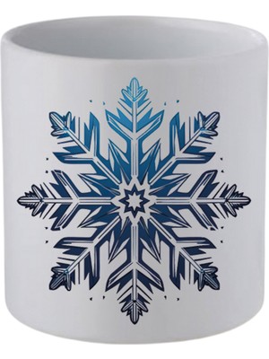 Kar Taneli Kulpsuz Kupa Bardak Doğum Günü Hediyeleri - Seramik Kahve, Su Hediyelik Bardağı