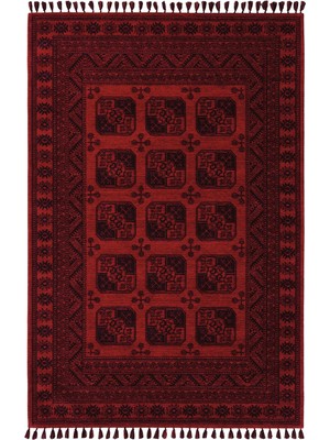 Cool Halı Atlas 01 Kırmızı Mutfak Halısı Yıkanabilir Halı Kaymaz Taban Yolluk Afgan Halısı Salon Halısı