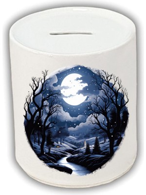 Gece Doğa Baskılı Kumbara - Para Biriktirme Kumbarası