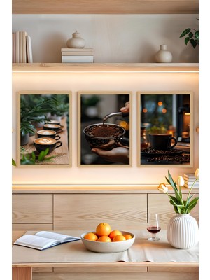 ☕ Coffee Moments – 3’lü Çerçeve Görünümlü Tablo Seti (3 Ebat Seçeneği) CRVS1001 30 x 40