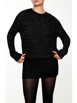 F21 Metalik Örme Kazak