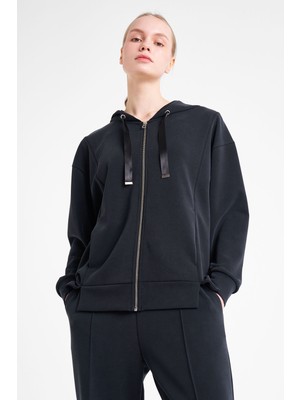 Kadın Fermuarlı Kapüşonlu Sweatshirt 25N-2103