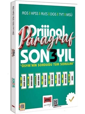 Yargı 2026 Kpss Meb-Ags Ales Dgs Tyt Msü Paragraf Orijinal Çıkmış Sorular Son 3 Yıl Çözümlü
