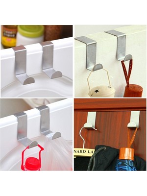 8 Li Metal  Kapı Arkası -Dolap Kapağı - Çekmece Üstü Havlu Askısı