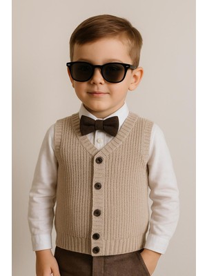 Erkek Çocuk Selanik Örgü Yelek – Esnek ve Şık – 0-5 Yaş