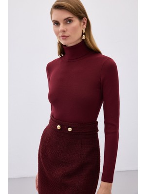 Tam Balıkçı Triko - Bordo